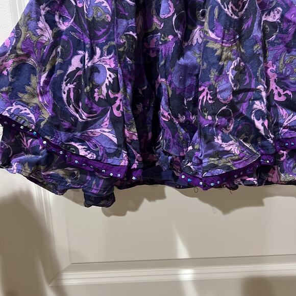 Free People Purple Floral Beaded Sequin Size 8 - Picture 7 of 8